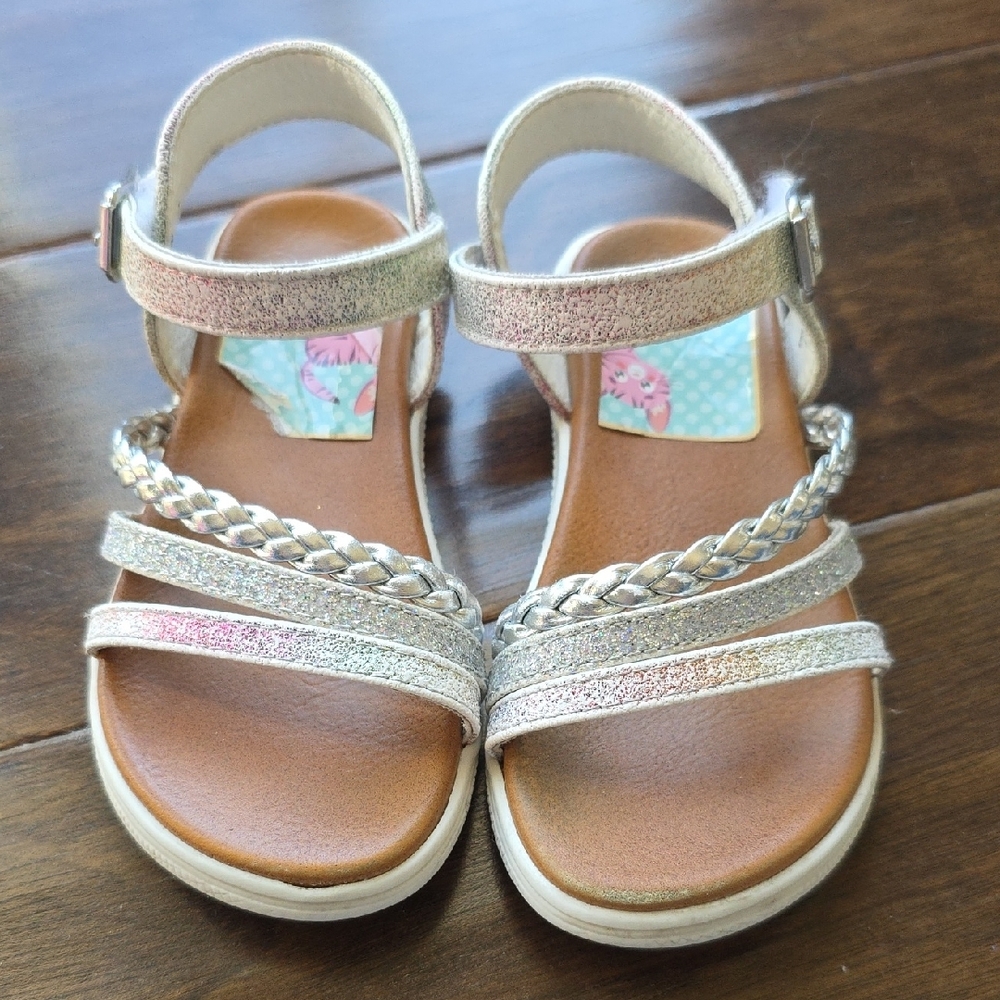 MIA Little Missy Silver Strappy Sandals Sz 9